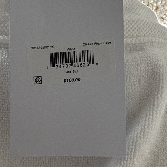 NWT Lacoste Classic Pique White Robe - Picture 3 of 10